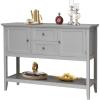Giantex Buffet Sideboard, Wood Storage Cabinet, Console Table with Storage Shelf, 2 Drawers and Cabinets, Living Room Kitchen Dining Room Furniture, Wood Buffet Server (Coffee Brown)(Grey)