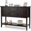 Giantex Buffet Sideboard, Wood Storage Cabinet, Console Table with Storage Shelf, 2 Drawers and Cabinets, Living Room Kitchen Dining Room Furniture, Wood Buffet Server (Coffee Brown)(Coffee Brown)