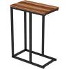 Giantex C Shaped End Table, Small Side Table for Sofa, Couch Table That Slide Under with Metal Frame, Industrial TV Tray Tables for Small Spaces, Living Room Bedroom, Rustic Brown(Walnut)