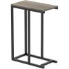 Giantex C Shaped End Table, Small Side Table for Sofa, Couch Table That Slide Under with Metal Frame, Industrial TV Tray Tables for Small Spaces, Living Room Bedroom, Rustic Brown(Greige)