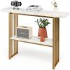 Giantex Console Table Sofa Table – 48” Faux Marble Entryway Table, 2-Tier Narrow Couch Side Table with Anti-Toppling Kit, Long Buffet Table for Kitchen, Living Room, Dining Room Hallway Entry Table