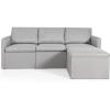 Giantex Convertible Sectional Sofa Couch, Modern L-Shaped Sectional Couch 3-Seat Sofa with Reversible Chaise, Spring Support Large Weight, Linen Fabric Corner Sofa Sets for Apartment, Dorm(Light Gray)
