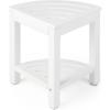 Giantex Corner Shower Stool Waterproof – HDPE Shower Bench Seat with Storage Shelf for Shaving Legs, Non-Slip Foot Pads, Plastic Spa Bath Step Foot Rest for Bathroom Small Place (White)(White)