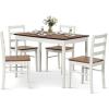 Giantex Dining Table Set for 4, Dining Room Table Set for 4, Breakfast Nook with Kitchen Table, 4 Dining Chairs, Compact Space-Saving Dinette Set for Small Space, Kitchen Table Chairs Set of 4 (Brown)