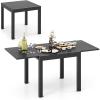 Giantex Expandable Aluminum Dining Table for 4-6 People, 31.5”-63” Extendable Patio Table, Adjustable Rectangular Bistro Table, Outdoor Dining Furniture for Garden, Deck & Poolside