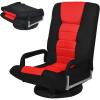 Giantex Floor Gaming Chair, 360 Degree Swivel Floor Chair with Armrests, 6 Adjustable Position, Padded Backrest, Folding Floor Chair Rocker for Games, Lazy Sofa Lounger, Gaming Chair Floor, Black/Gray(Red / Black)