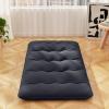 Giantex Japanese Floor Mattress, 4 Inch Futon Mattress w/Washable Cover & Storage Bag, Foldable Roll up Mattress Tatami Mat, Portable Sleeping Pad for Camping, Dormitory, Queen(Black)