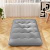 Giantex Japanese Floor Mattress, 4 Inch Futon Mattress w/Washable Cover & Storage Bag, Foldable Roll up Mattress Tatami Mat, Portable Sleeping Pad for Camping, Dormitory, Queen(Grey)