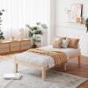 Giantex King Wood Platform Bed Frame, 14 Inch Solid Rubber Wood Mattress Foundation, Heavy Duty Wooden Slats Support, No Box Spring Needed, Easy Assembly, Natural(Natural)