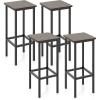 Giantex Metal Bar Stools Set of 4, 26″ Backless Barstools with Metal Legs & Footrest, Breakfast Bar Dining Chairs, Industrial Counter Height Stools for Kitchen Island, Home Bar, Dining Room (Grey)(Grey)