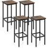 Giantex Metal Bar Stools Set of 4, 26″ Backless Barstools with Metal Legs & Footrest, Breakfast Bar Dining Chairs, Industrial Counter Height Stools for Kitchen Island, Home Bar, Dining Room (Grey)(Rustic Brown)