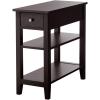 Giantex Narrow End Table, Farmhouse Side Tables with Drawer & Storage Shelves, Wood Sofa Side Tables, 3-Tier Nightstands for Small Space, Living Room, Bedroom, 23.5″ L x 12″ W x 24.5″ H, Brown(Espresso)