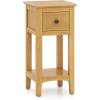 Giantex Narrow End Table with Drawer, 23.5″ H Side Table w/Open Storage Shelf & Solid Wood Frame, Small Night Stand for Dorm Living Room, Bedroom, Small Spaces, No Assembly Needed, Walnut(Natural)