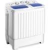 Giantex Portable Mini Compact Twin Tub Washing Machine 20lbs Washer Spain Spinner Portable Washing Machine, Blue+ White(White & Blue)