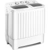 Giantex Portable Mini Compact Twin Tub Washing Machine 20lbs Washer Spain Spinner Portable Washing Machine, Blue+ White(White & Grey)