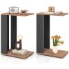 Giantex Rolling C Shaped End Table, 2-Tier Sofa Side Table with Universal Wheels & Storage Shelf, Narrow Nightstand for Small Space, Mobile Snack Couch Tray Table for Living Room & Bedroom(2)