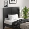 Giantex Twin Bed Headboard, Flat Panel with Pre-drilled Holes for Height Adjustment, Thickened Wooden Backboard, Black(Black)