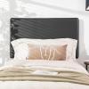 Giantex Upholstered Headboard for Twin/Twin XL Size Bed, Wall Mounted Twin Headboard Only, PU Leather Headboard for Dorm Bedroom, Attachment Device Included, College Dorm Headboard, Black