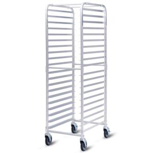 Giantex 10 Tier Aluminum Bakery Rack, Commercial Kitchen Bun Pan Sheet Pan Rack, Mobile Bakers Trolley with Storage Cooling Racks and Lockable Casters((20 Tier): 26.5’’L×24’’W ×69’’H)