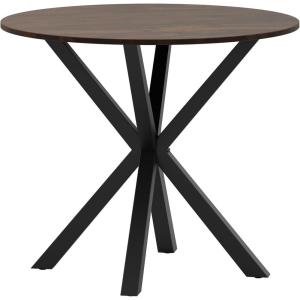 Giantex 36″ Round Wood Dining Table, Farmhouse Kitchen Table with Intersecting Pedestal Base & Solid Rubber Wood Legs, Vintage Coffee Tables for Dinette, Small Spaces, Restaurant, Brown(Espresso)