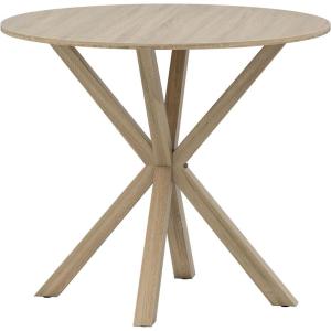 Giantex 36″ Round Wood Dining Table, Farmhouse Kitchen Table with Intersecting Pedestal Base & Solid Rubber Wood Legs, Vintage Coffee Tables for Dinette, Small Spaces, Restaurant, Brown(Oak)