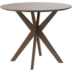 Giantex 36″ Round Wood Dining Table, Farmhouse Kitchen Table with Intersecting Pedestal Base & Solid Rubber Wood Legs, Vintage Coffee Tables for Dinette, Small Spaces, Restaurant, Brown(Brown)