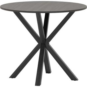 Giantex 36″ Round Wood Dining Table, Farmhouse Kitchen Table with Intersecting Pedestal Base & Solid Rubber Wood Legs, Vintage Coffee Tables for Dinette, Small Spaces, Restaurant, Brown(Black Wood Grain)