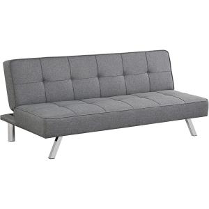 Giantex 3-Seat Convertible Sofa Bed, Sofa Bed w/ 3 Adjustable Angles, Line Fabric & High-Density Sponge, Durable Wood Frame &Sturdy Stainless-Steel Feet, Suitable for Living Room, Bedroom