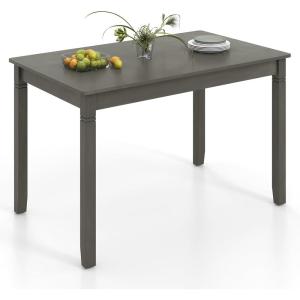 Giantex Dining Table for 4 People, 48″x 29″ Kitchen Table with Wood Legs, Load 330 Lbs, Rectangular Dinner Table for Small Space, Dinette, Apartment, Living Room, Dining Room (Black)(Grey)
