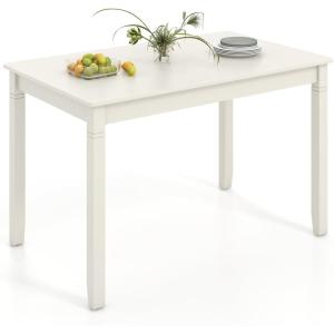 Giantex Dining Table for 4 People, 48″x 29″ Kitchen Table with Wood Legs, Load 330 Lbs, Rectangular Dinner Table for Small Space, Dinette, Apartment, Living Room, Dining Room (Black)(White)