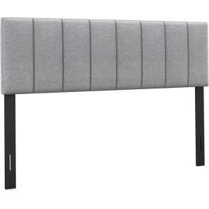 Giantex Linen Upholstered Headboard, Adjustable Width Button Tufted Headboard Only with Solid Wood Legs, Attach Frame, Modern Headboards for Queen Full Size Bed, Beige(Gray)