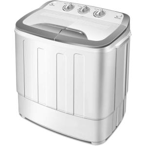 Giantex Portable Compact 13 Lbs Mini Twin Tub Washing Machine Washer Spin Dryer (Black&White)(Gray&White)