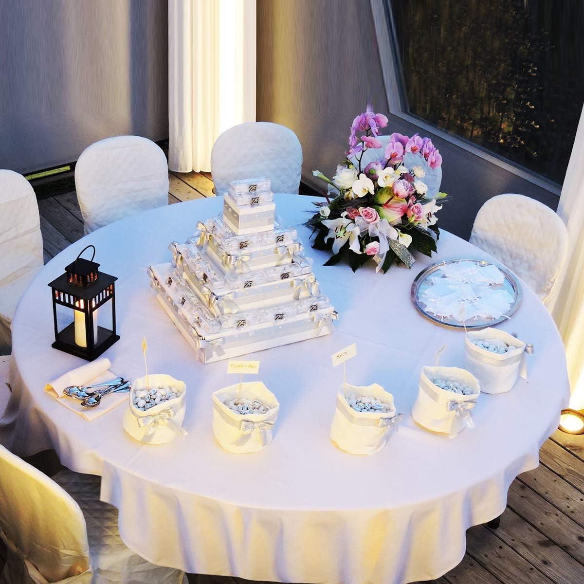 image:imageGiantex 10 Pcs Round White Tablecloth 90Inch Premium Polyester Table Cover Machine Washable Durable Table Cloths for Wedding Reception Restaurant Banquet Party White 90White