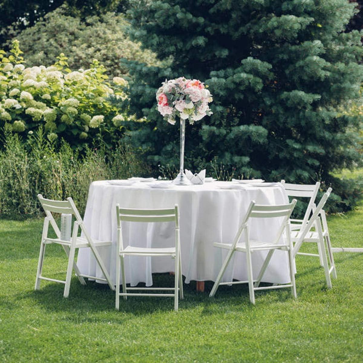 image:imageGiantex 10 Pcs Round White Tablecloth 90Inch Premium Polyester Table Cover Machine Washable Durable Table Cloths for Wedding Reception Restaurant Banquet Party White 90White