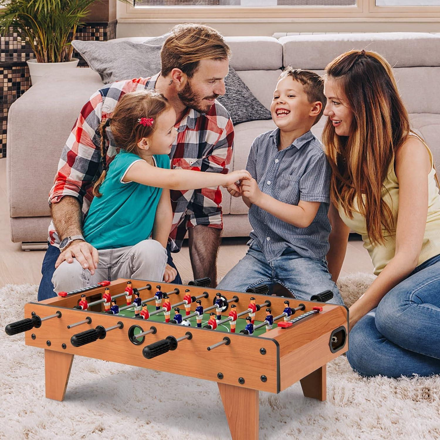 image:imageGiantex 27 Foosball Table Easily Assemble Wooden Soccer Game Table Top wFootballs Indoor Table Soccer Set for Arcades Game Room Bars Parties Family Night