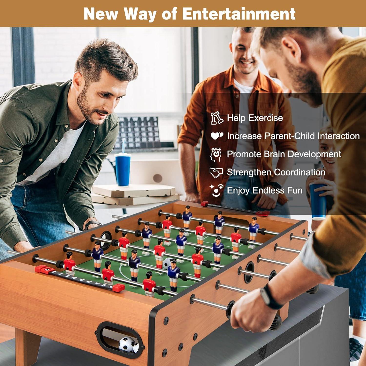 image:imageGiantex 27 Foosball Table Easily Assemble Wooden Soccer Game Table Top wFootballs Indoor Table Soccer Set for Arcades Game Room Bars Parties Family Night