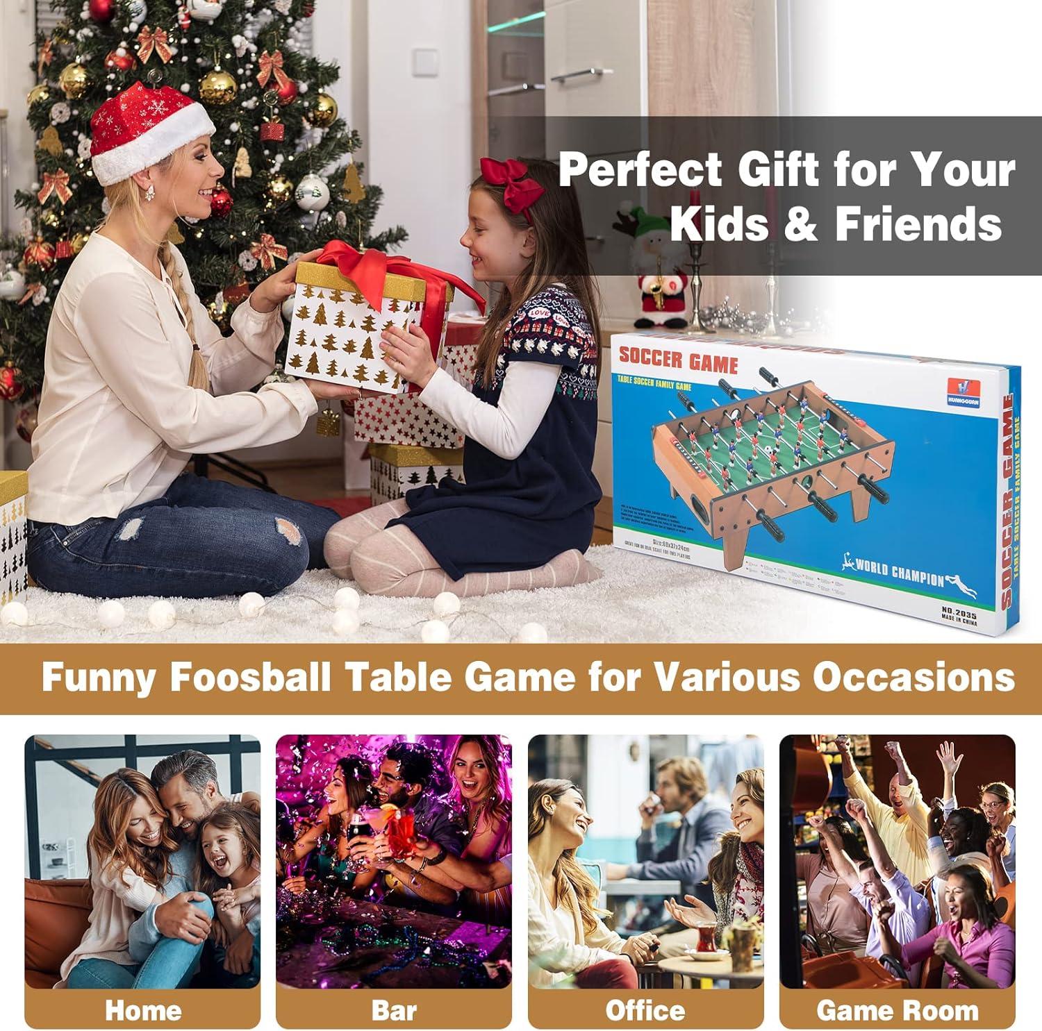 image:imageGiantex 27 Foosball Table Easily Assemble Wooden Soccer Game Table Top wFootballs Indoor Table Soccer Set for Arcades Game Room Bars Parties Family Night