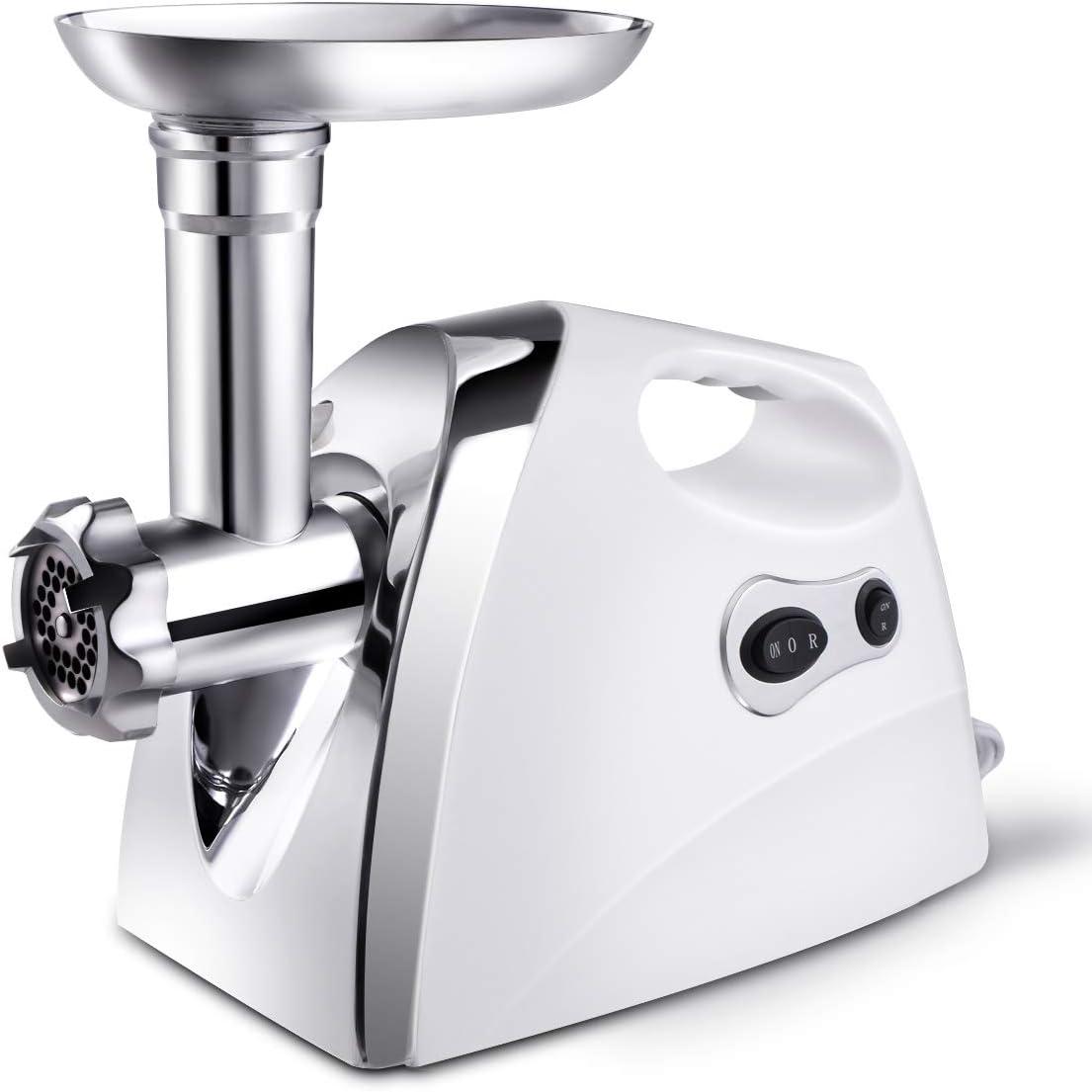 image:imageGiantex 2800W Electric Meat Grinder Sausage Stuffer Maker Stainless Cutting Blade Plates 3 Sausage Kit Reverse for Home Kitchen Commercial Using 38 HP Meat Mincer Sausage Grinder