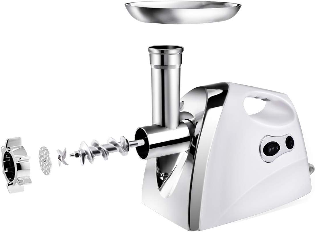 image:imageGiantex 2800W Electric Meat Grinder Sausage Stuffer Maker Stainless Cutting Blade Plates 3 Sausage Kit Reverse for Home Kitchen Commercial Using 38 HP Meat Mincer Sausage Grinder