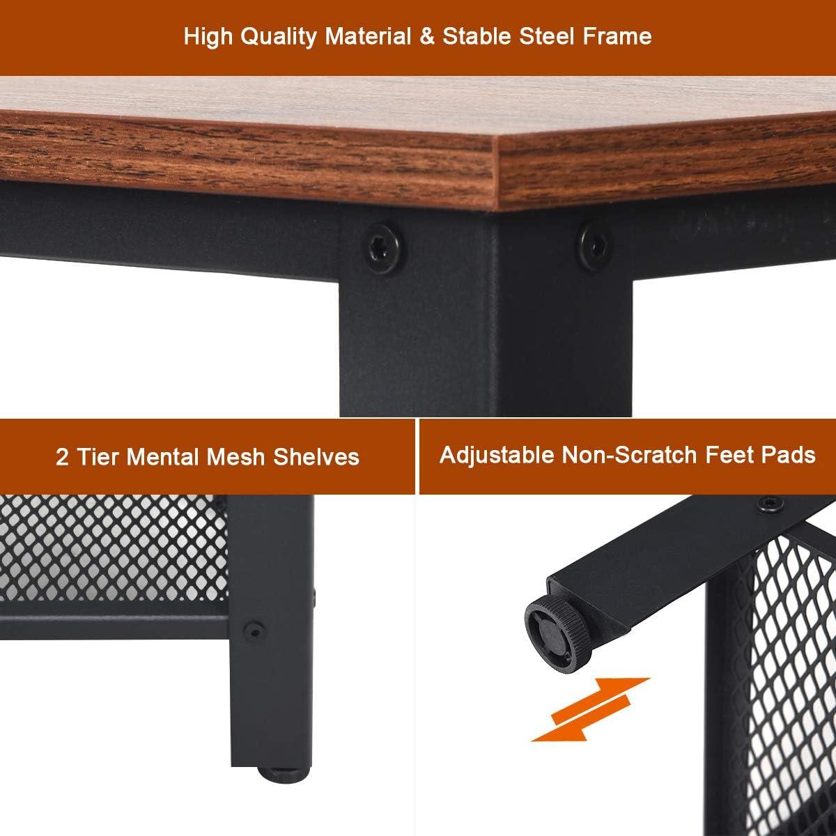 image:imageGiantex 3Tier Shoe Rack Bench Industrial Shoe Bench with 2 Mesh Storage Shelves amp Seat for Entryway Front Door Garage Shoe Storage Rustic BrownRustic Brown