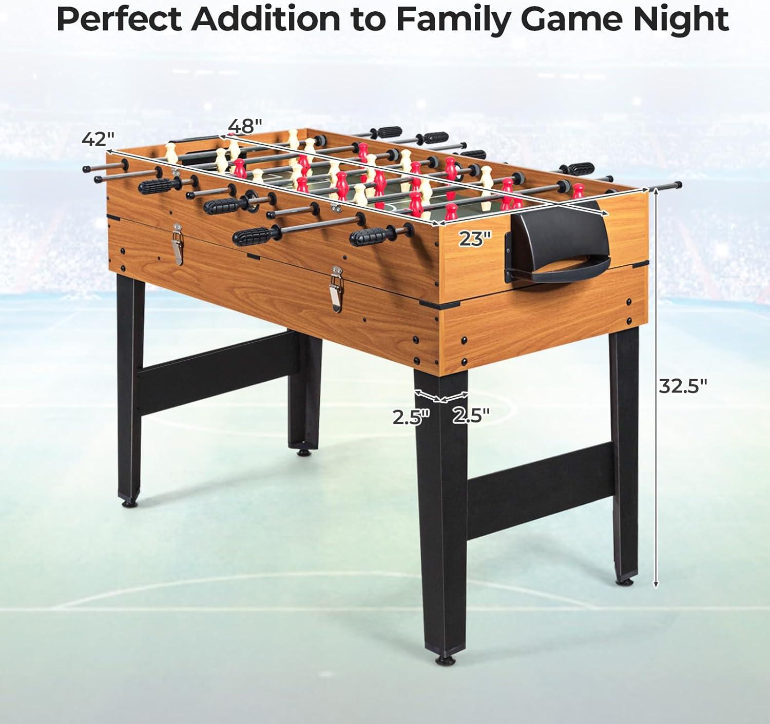 image:imageGiantex 3in1 Multi Game Table 48 Inch Combination Game Tables with Foosball Hockey Billiards Combo Game Table Set for Adults Kids Gifts Family Night Arcade Game Room