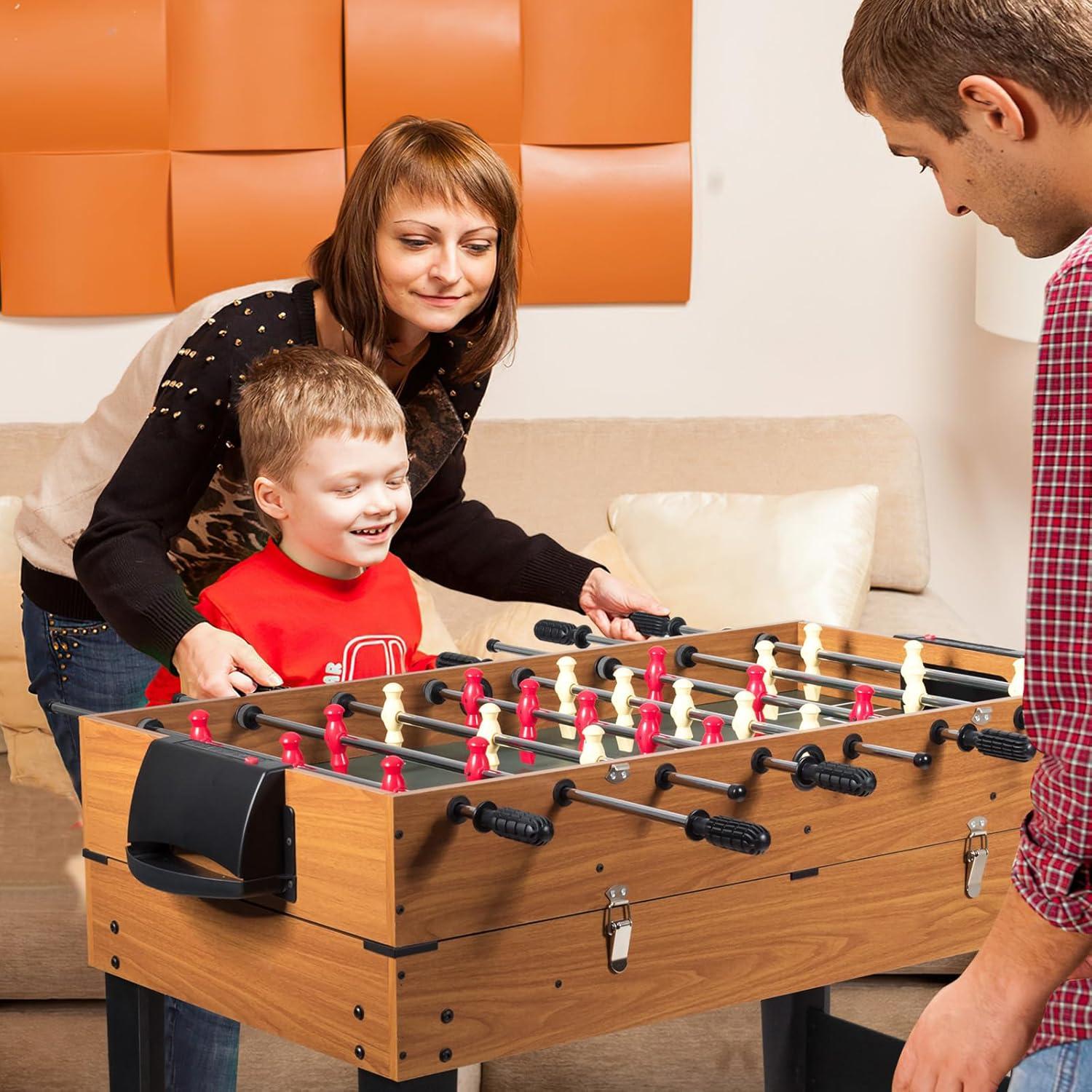 image:imageGiantex 3in1 Multi Game Table 48 Inch Combination Game Tables with Foosball Hockey Billiards Combo Game Table Set for Adults Kids Gifts Family Night Arcade Game Room