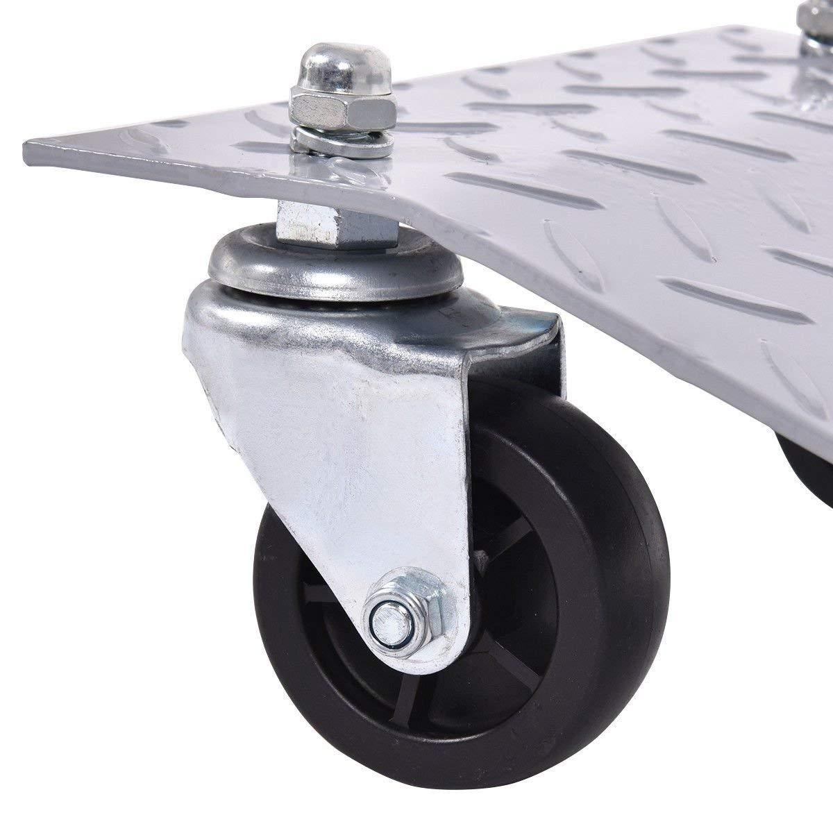 image:imageGiantex 4 PCS Wheel Dollies 4 X 3 Set Wheel Dollies Vehicle Moving Tool Car Auto Repair Tools Gray