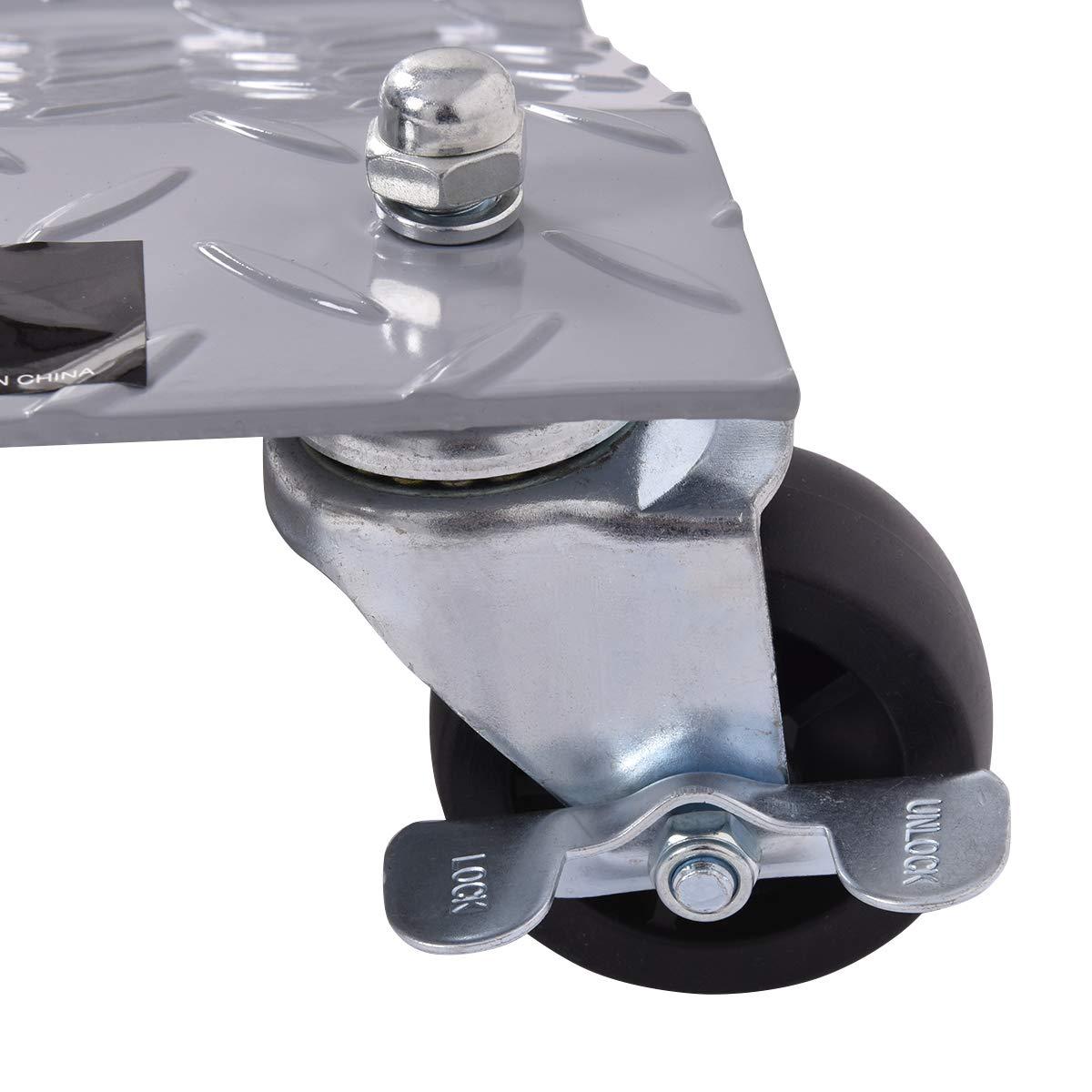 image:imageGiantex 4 PCS Wheel Dollies 4 X 3 Set Wheel Dollies Vehicle Moving Tool Car Auto Repair Tools Gray