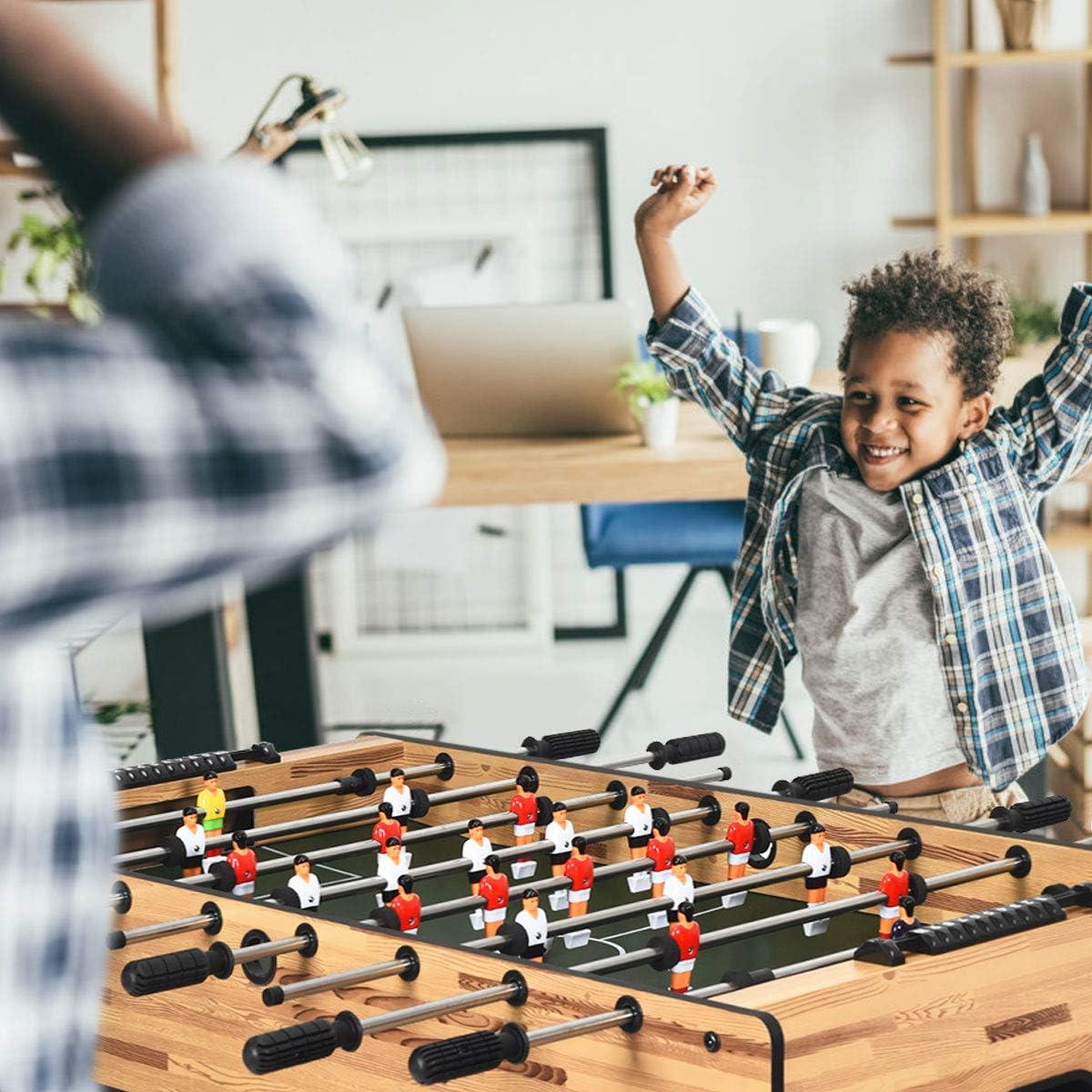 image:imageGiantex 48 Foosball Table 8 Rods 2 Balls and Score Keepers Wooden Competition Soccer Game Table for Home Game Room Easy Assembly Multiplayer Table Soccer Game for Kids and Adults