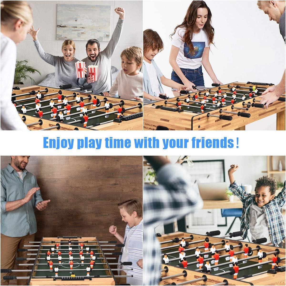 image:imageGiantex 48 Foosball Table 8 Rods 2 Balls and Score Keepers Wooden Competition Soccer Game Table for Home Game Room Easy Assembly Multiplayer Table Soccer Game for Kids and Adults