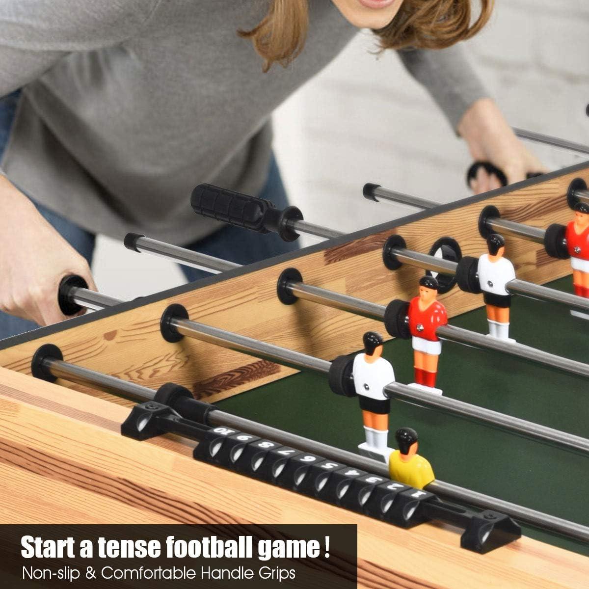 image:imageGiantex 48 Foosball Table 8 Rods 2 Balls and Score Keepers Wooden Competition Soccer Game Table for Home Game Room Easy Assembly Multiplayer Table Soccer Game for Kids and Adults