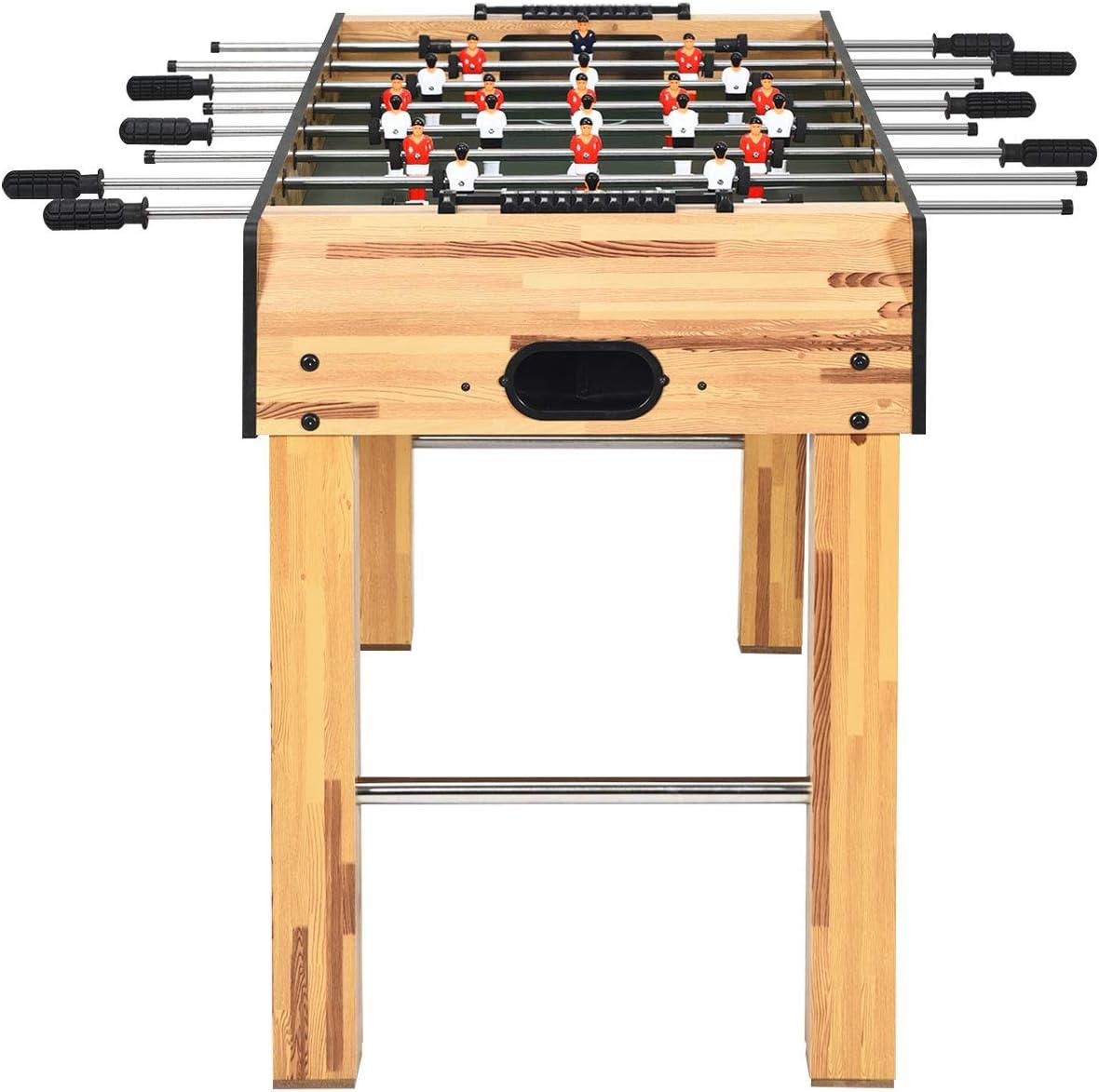 image:imageGiantex 48 Foosball Table 8 Rods 2 Balls and Score Keepers Wooden Competition Soccer Game Table for Home Game Room Easy Assembly Multiplayer Table Soccer Game for Kids and Adults