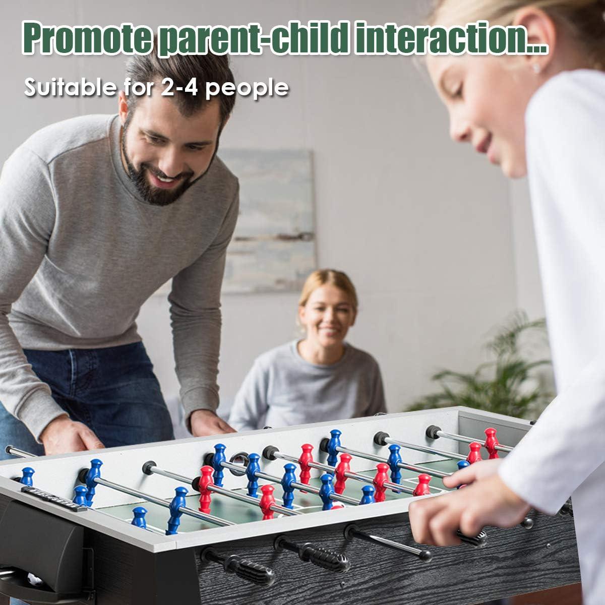 image:imageGiantex 48 Foosball Table Wooden Soccer Table Game wFootballs Suit for 4 Players Competition Size Table Football for Kids Adults Football Table for Game Room Arcades