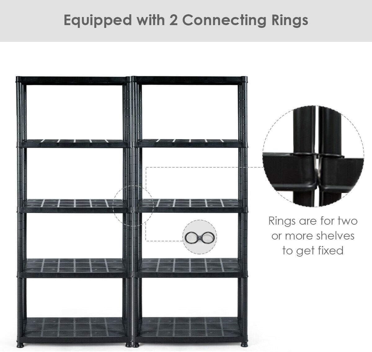 image:imageGiantex 5Tier Ventilated Shelving Storage RackFree Standing MultiUse Shelf Unit No Tools Required 335L X 16W X 73H1